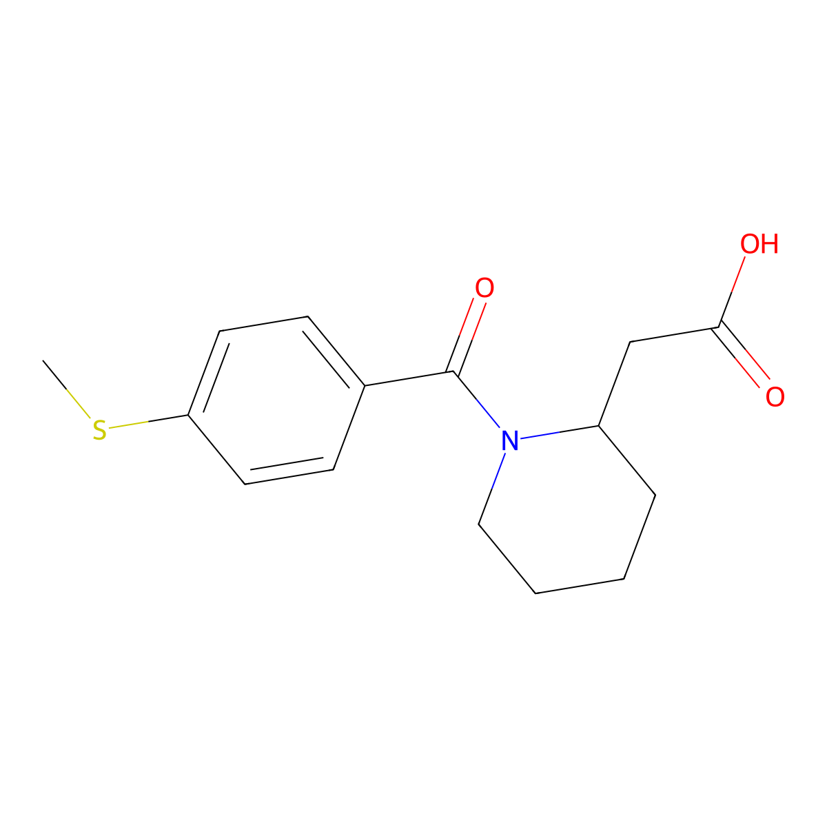 2-{1-[4-(Methylsulfanyl)benzoyl]piperidin-2-yl}acetic acid molecular structure, CAS 1179765-47-9