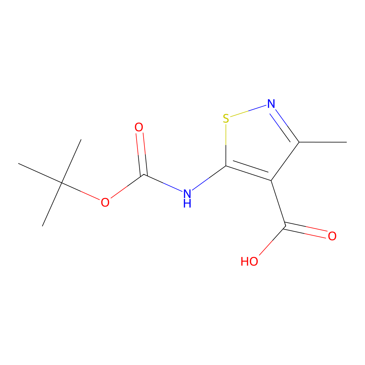 5-{[(Tert-butoxy)carbonyl]amino}-3-methyl-1,2-thiazole-4-carboxylic acid molecular structure, CAS 1179765-94-6