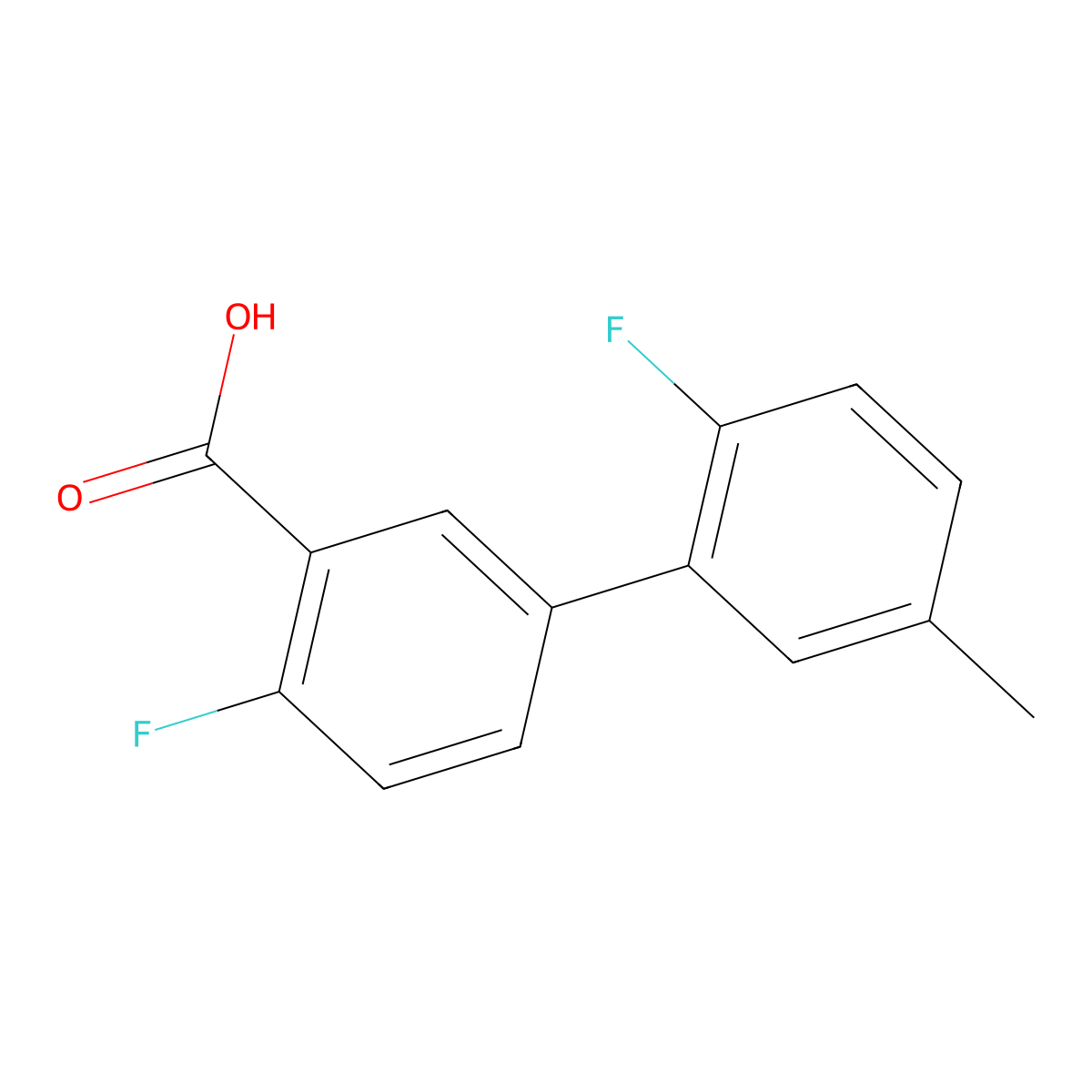 2-Fluoro-5-(2-fluoro-5-methylphenyl)benzoic acid molecular structure, CAS 1179768-16-1