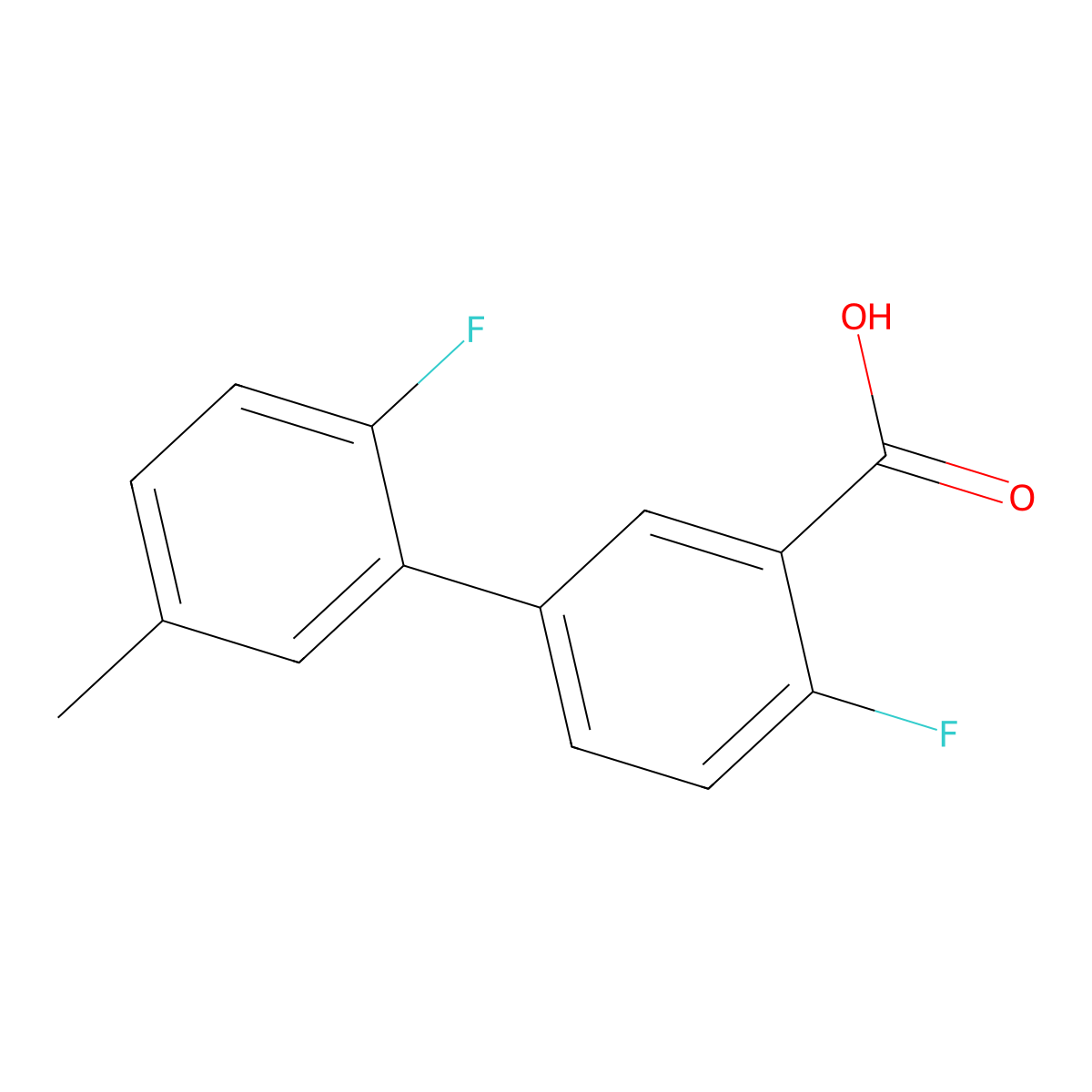 2-Fluoro-5-(2-fluoro-5-methylphenyl)benzoic acid molecular structure, CAS 1179768-16-1