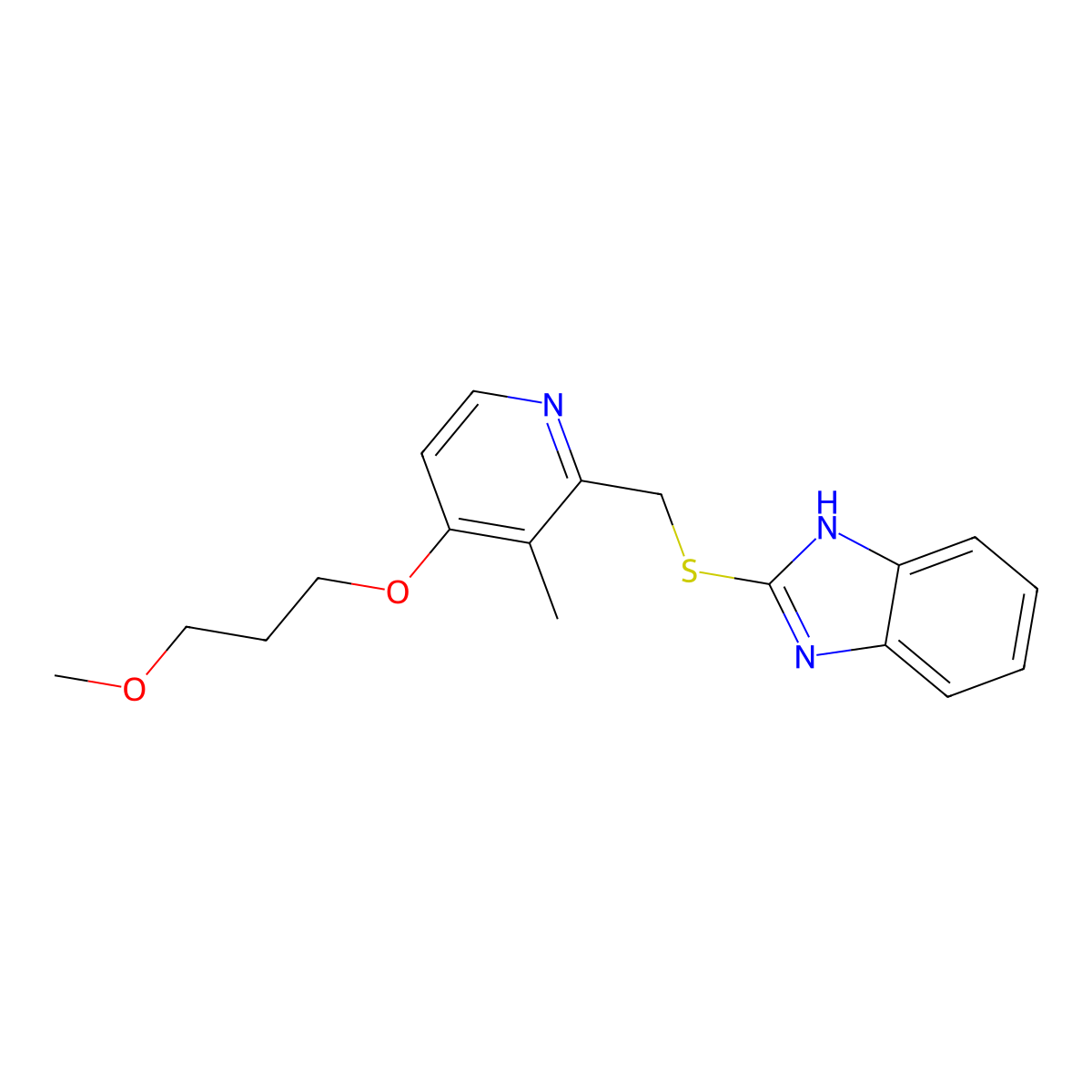Rabeprazole-thioether molecular structure, CAS 117977-21-6