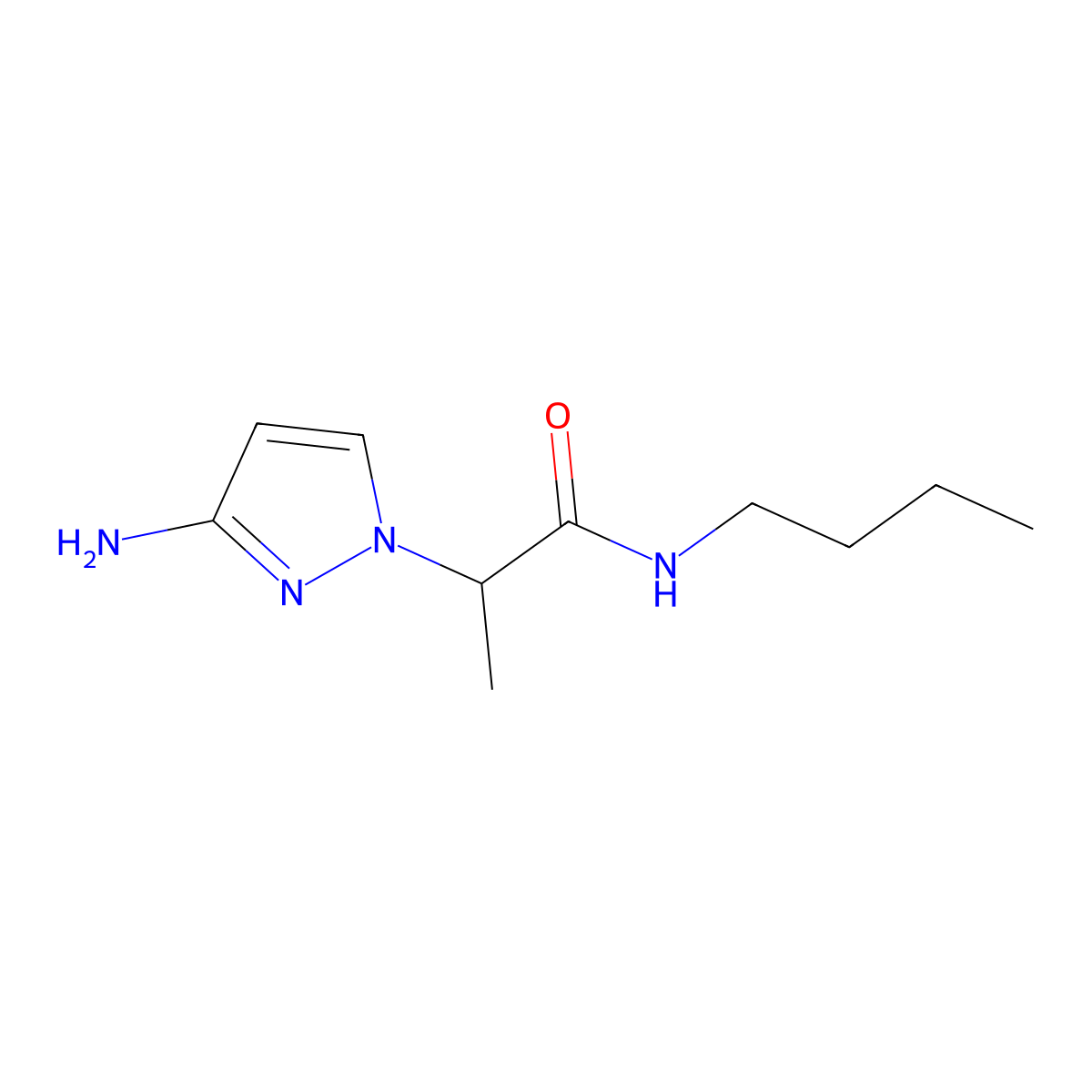 2-(3-Amino-1h-pyrazol-1-yl)-N-butylpropanamide molecular structure, CAS 1179771-26-6