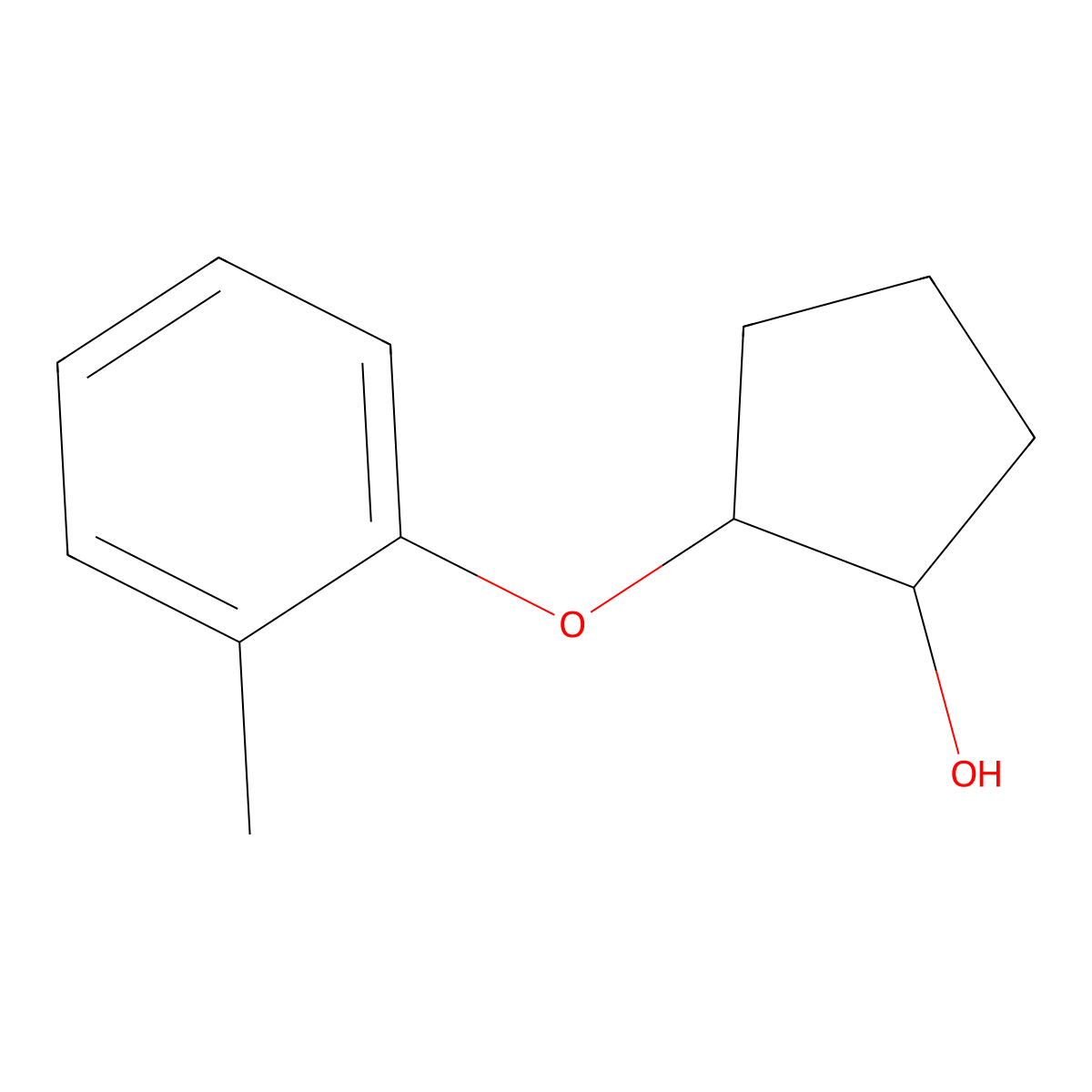 2-(2-Methylphenoxy)cyclopentan-1-ol molecular structure, CAS 1179772-78-1