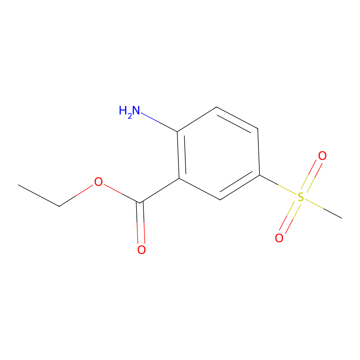 Ethyl 2-amino-5-methanesulfonylbenzoate molecular structure, CAS 1179784-47-4