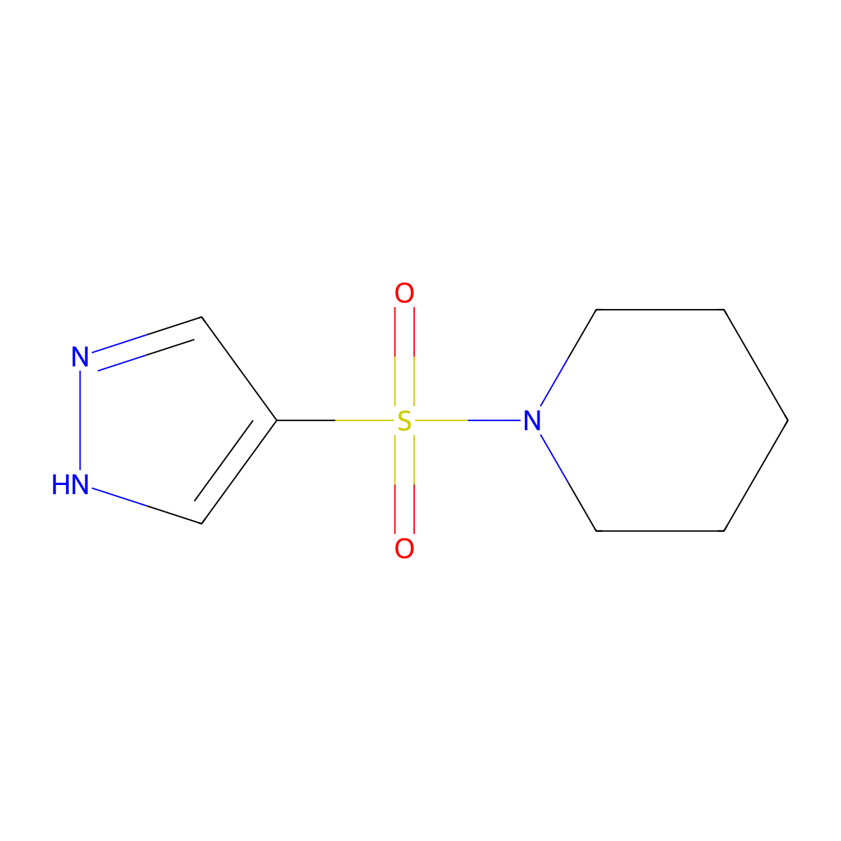 1-(1H-pyrazole-4-sulfonyl)piperidine molecular structure, CAS 1179789-31-1