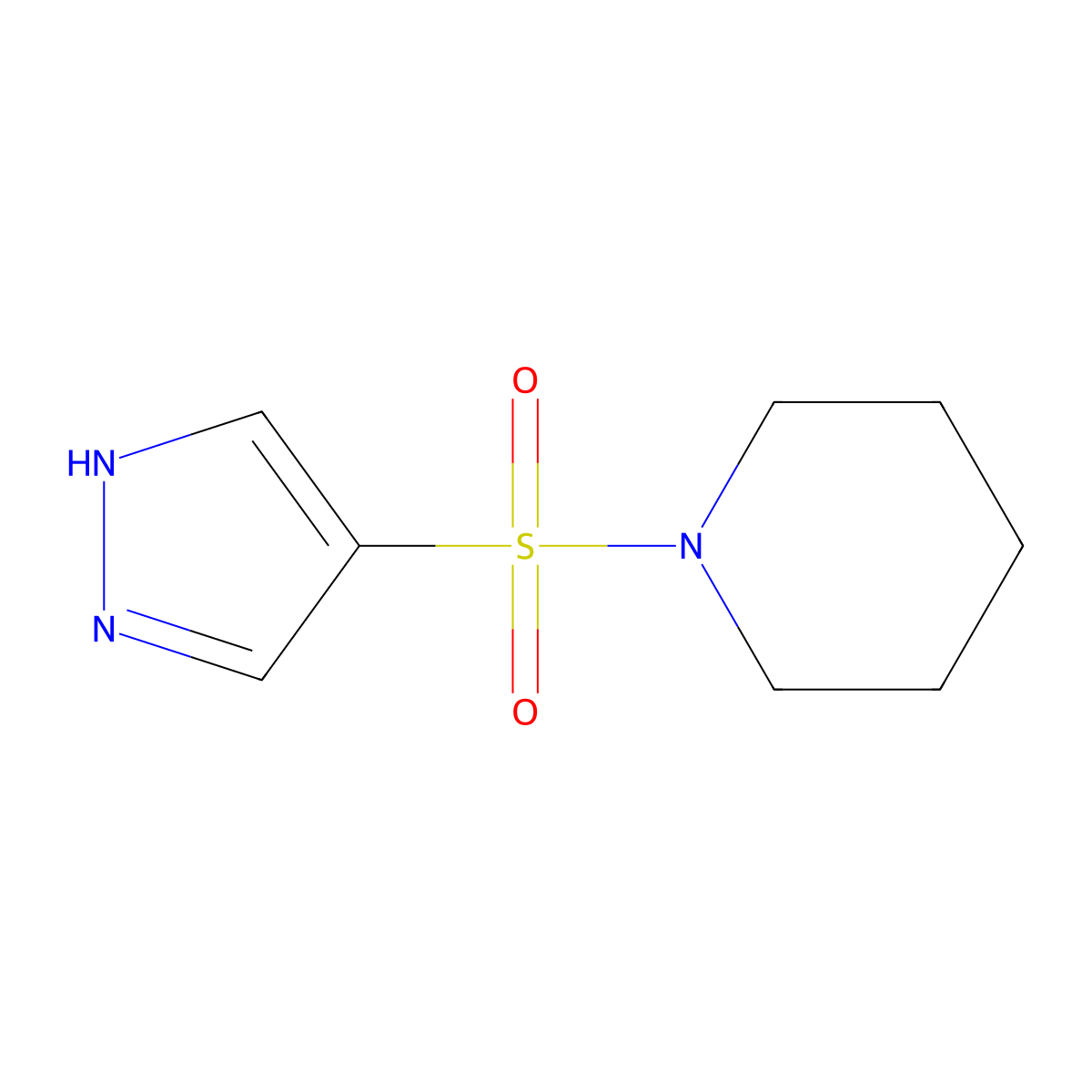 1-(1H-pyrazole-4-sulfonyl)piperidine molecular structure, CAS 1179789-31-1