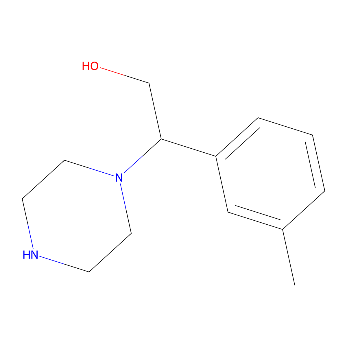 2-(3-Methylphenyl)-2-(piperazin-1-yl)ethan-1-ol molecular structure, CAS 1179794-26-3