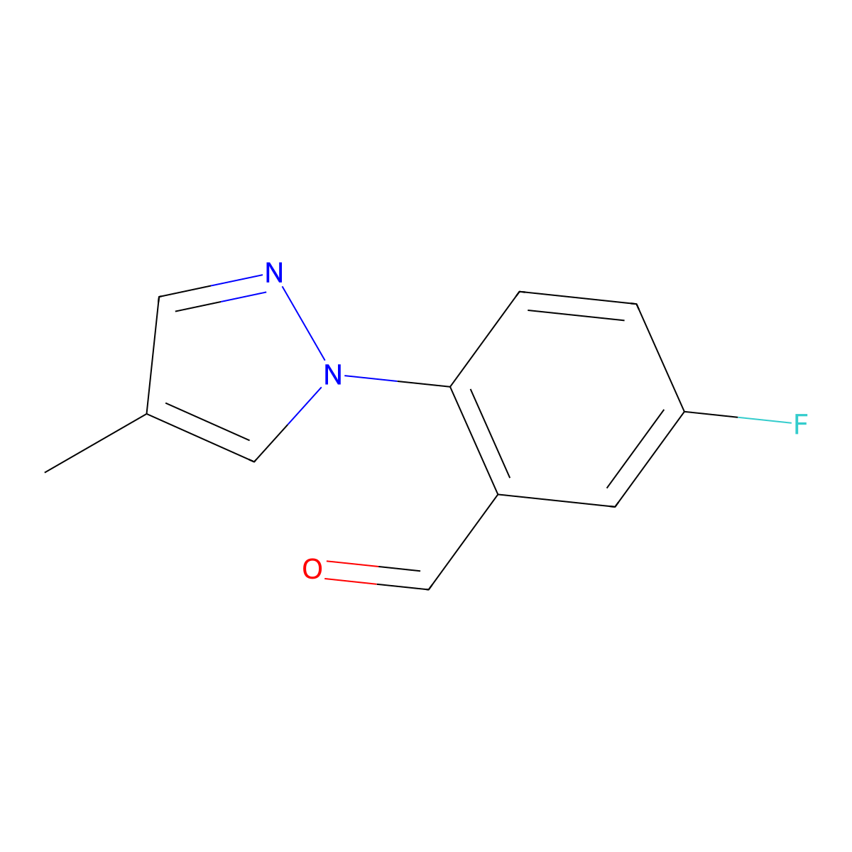5-Fluoro-2-(4-methyl-1h-pyrazol-1-yl)benzaldehyde molecular structure, CAS 1179794-27-4
