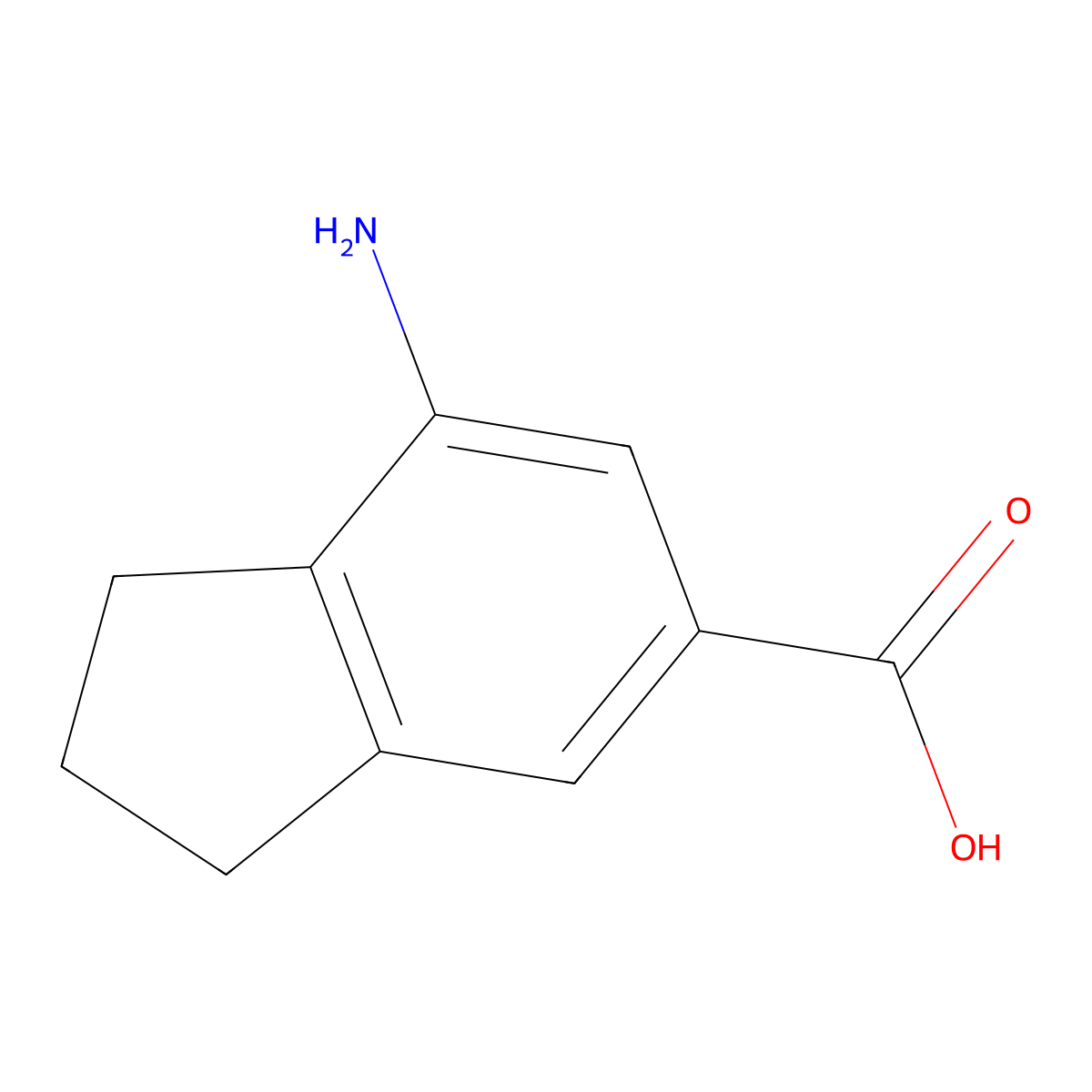 7-amino-2,3-dihydro-1H-indene-5-carboxylic acid molecular structure, CAS 1179794-39-8