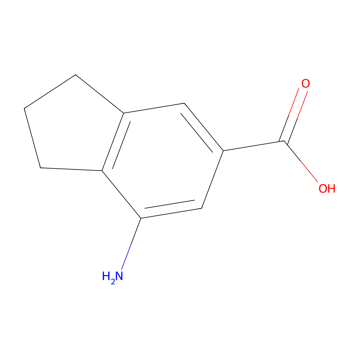 7-amino-2,3-dihydro-1H-indene-5-carboxylic acid molecular structure, CAS 1179794-39-8