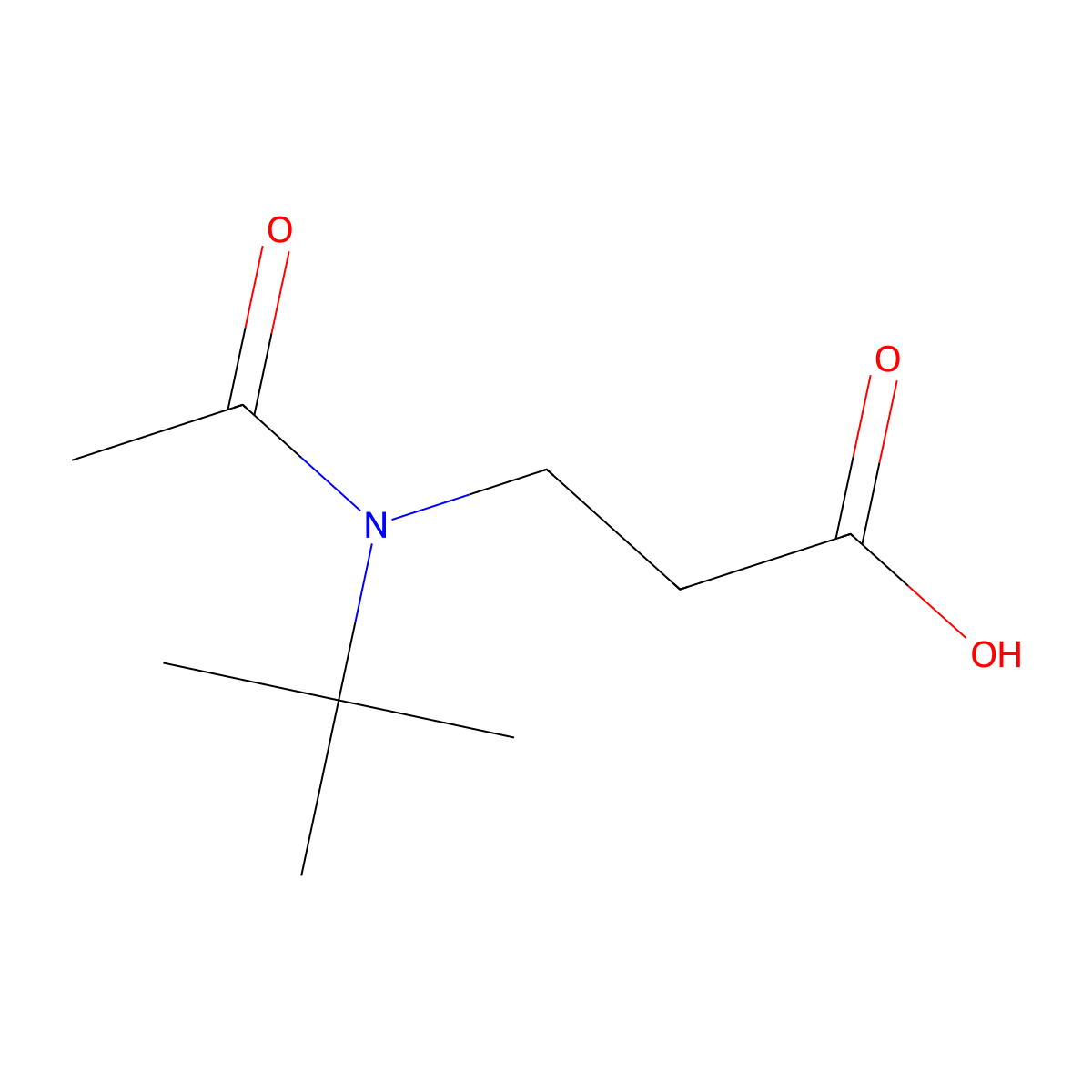 3-(N-tert-butylacetamido)propanoic acid molecular structure, CAS 1179795-90-4
