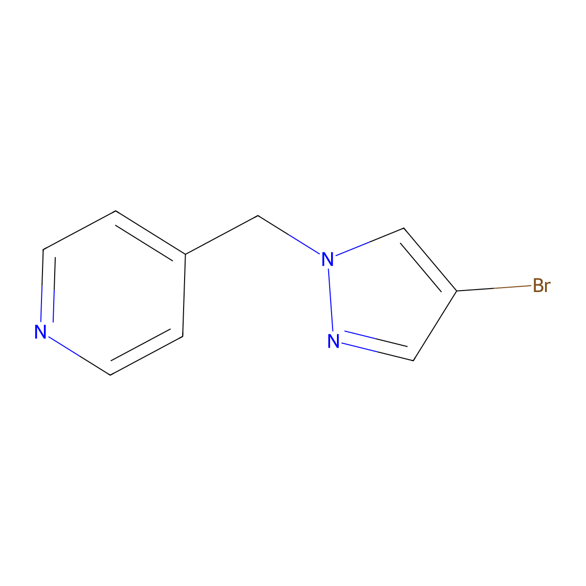 4-((4-Bromo-1H-pyrazol-1-yl)methyl)pyridine molecular structure, CAS 1179798-11-8