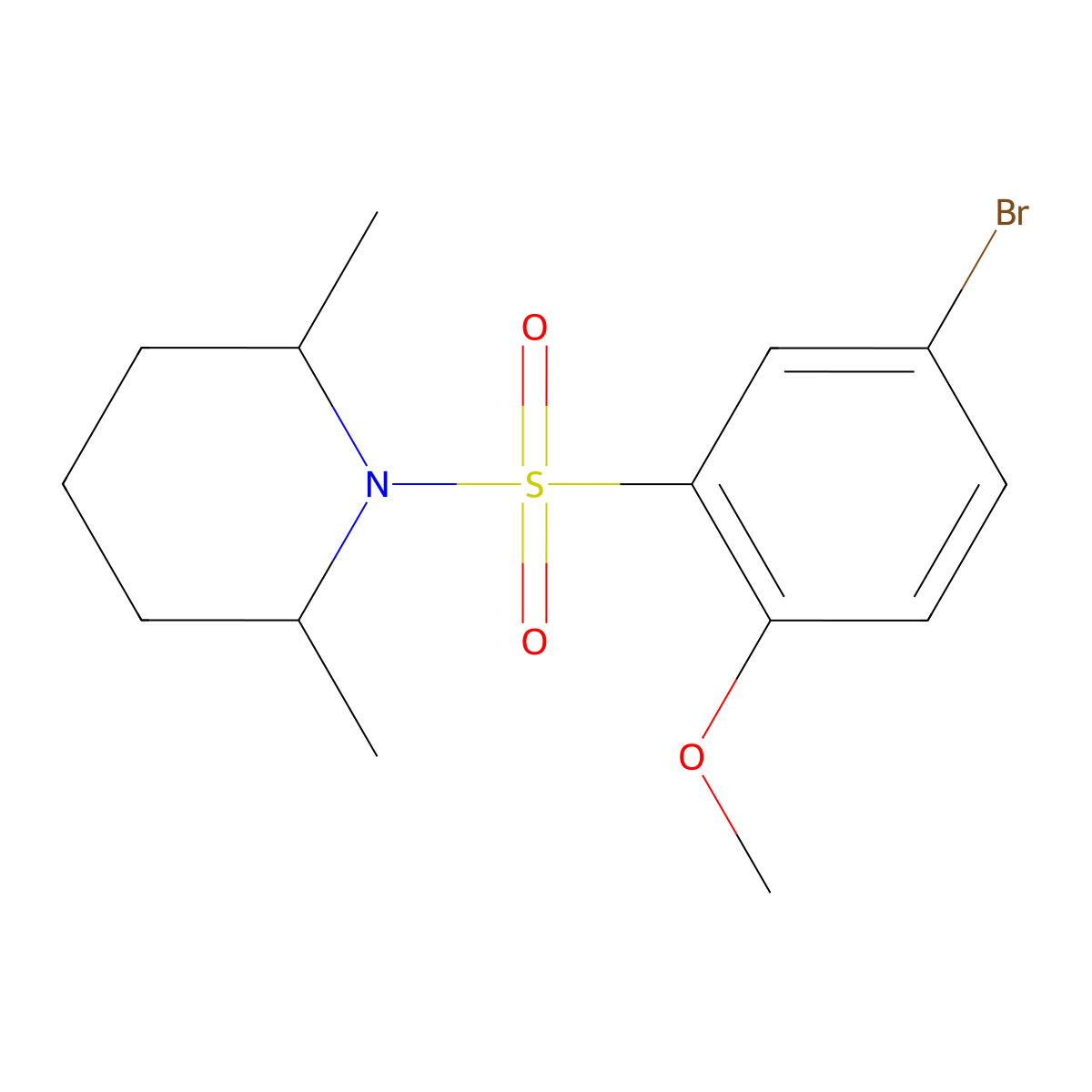 1-(5-Bromo-2-methoxybenzenesulfonyl)-2,6-dimethylpiperidine molecular structure, CAS 1179798-17-4