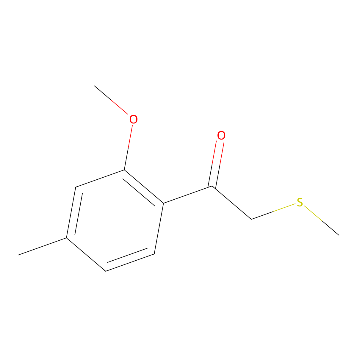1-(2-Methoxy-4-methylphenyl)-2-(methylsulfanyl)ethan-1-one molecular structure, CAS 1179798-47-0