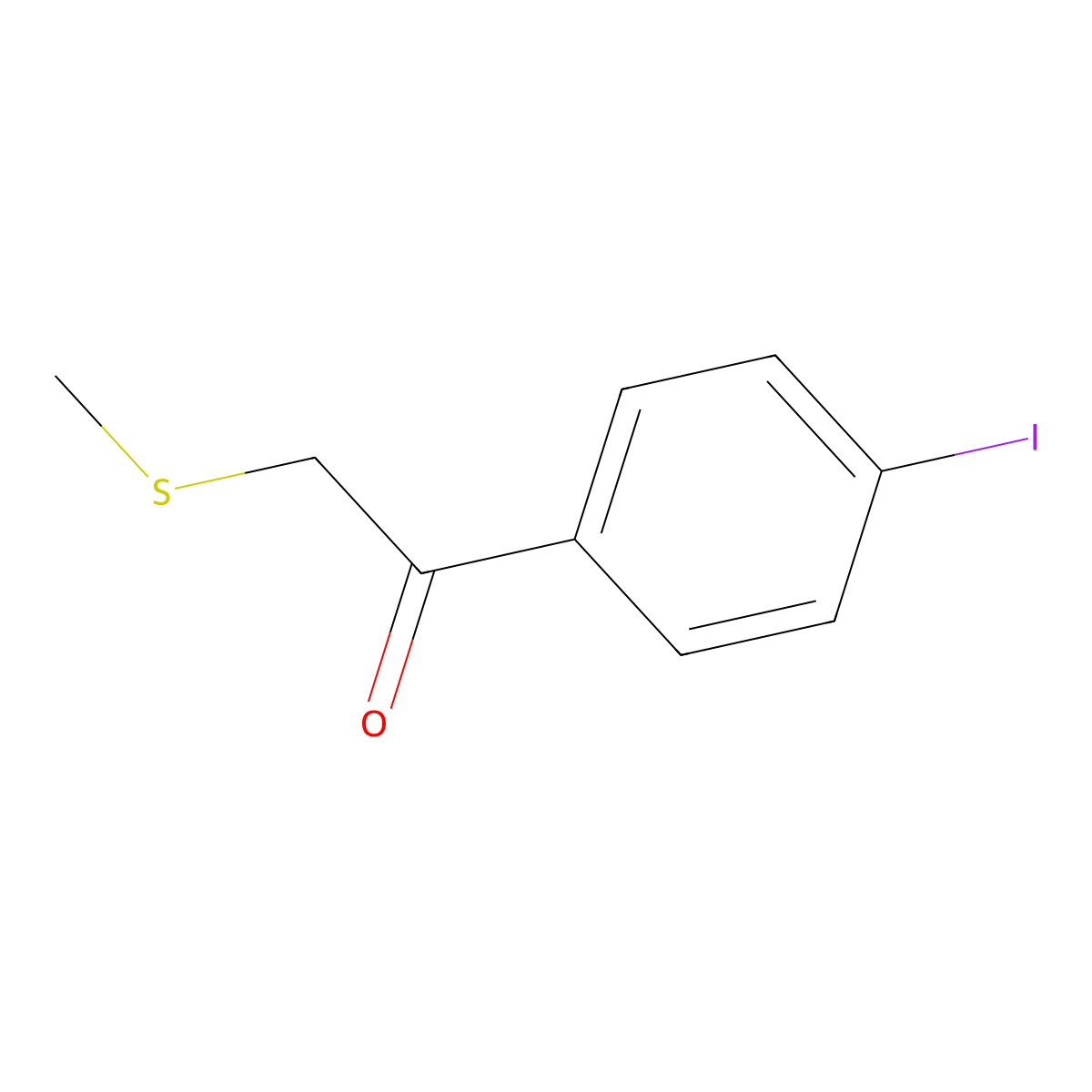 1-(4-Iodophenyl)-2-(methylsulfanyl)ethan-1-one molecular structure, CAS 1179822-13-9