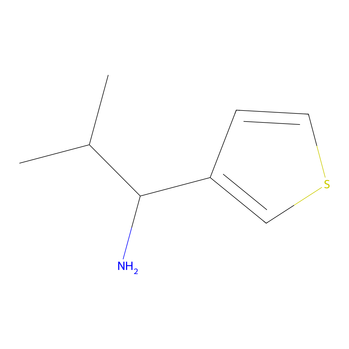 2-Methyl-1-(thiophen-3-yl)propan-1-amine molecular structure, CAS 1179824-49-7