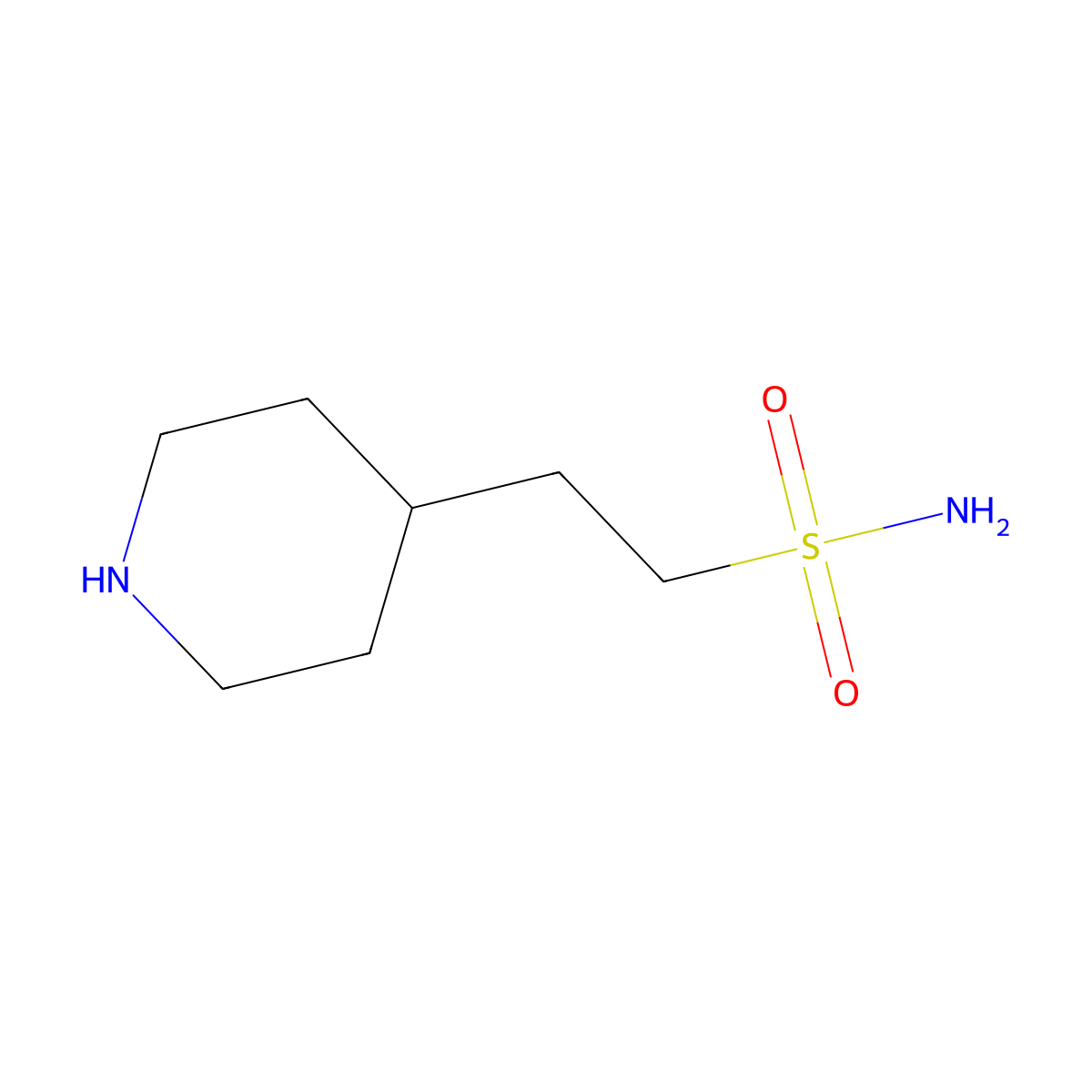 2-(Piperidin-4-yl)ethanesulfonamide molecular structure, CAS 1179833-77-2