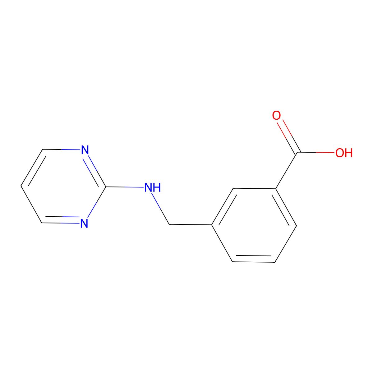 3-{[(Pyrimidin-2-yl)amino]methyl}benzoic acid molecular structure, CAS 1179835-68-7