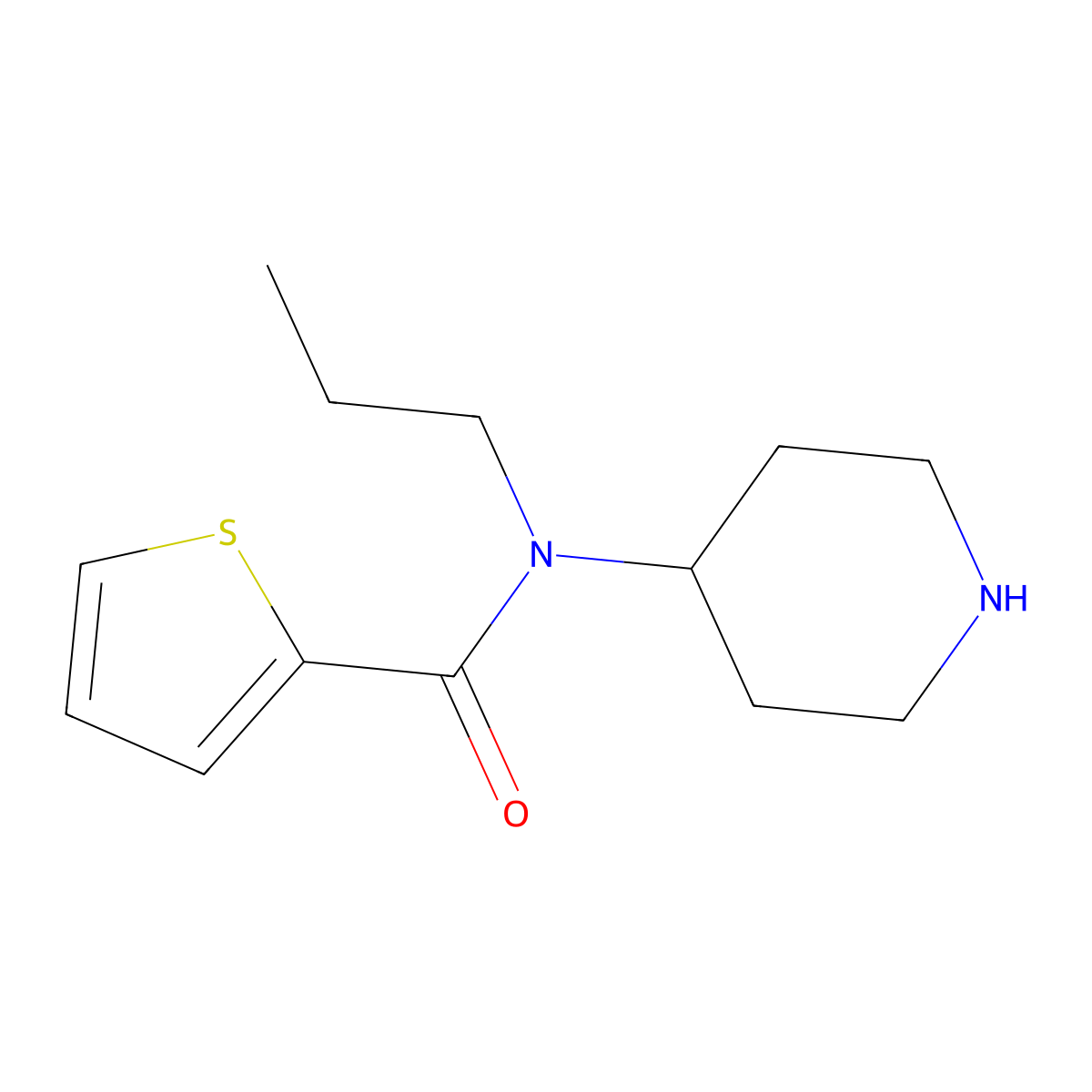 N-(Piperidin-4-yl)-N-propylthiophene-2-carboxamide molecular structure, CAS 1179836-76-0