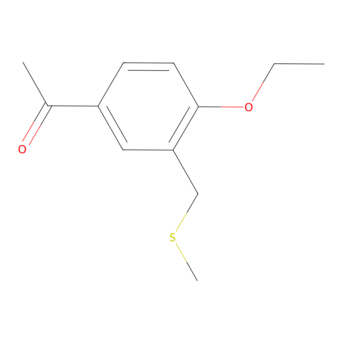 1-(4-Ethoxy-3-((methylthio)methyl)phenyl)ethan-1-one molecular structure, CAS 1179841-54-3
