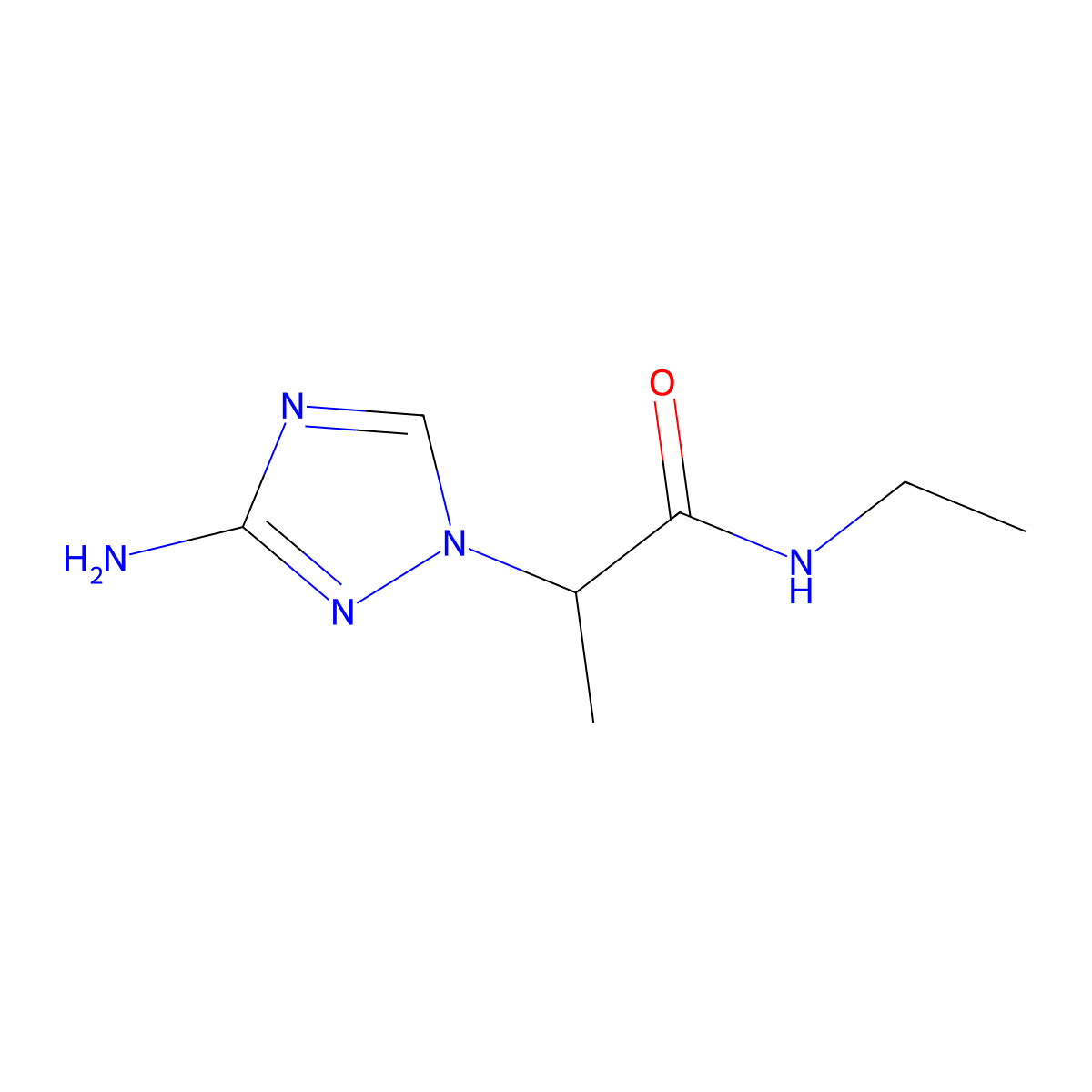 2-(3-amino-1H-1,2,4-triazol-1-yl)-N-ethylpropanamide molecular structure, CAS 1179841-90-7