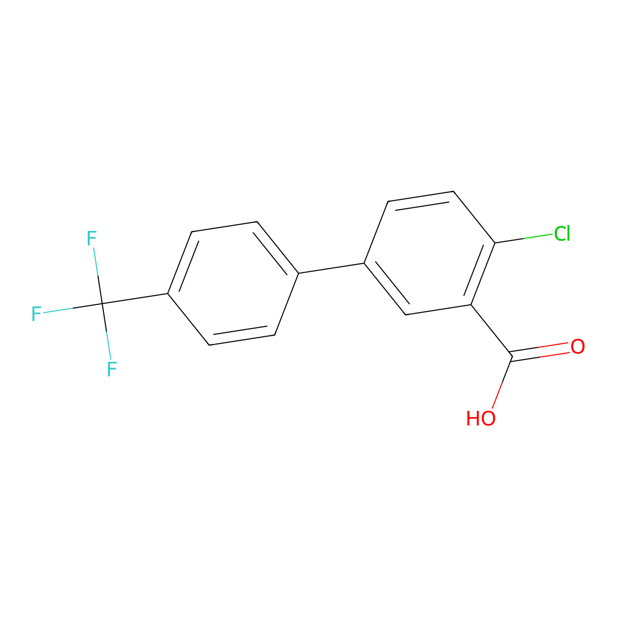 2-Chloro-5-(4-trifluoromethylphenyl)benzoic acid molecular structure, CAS 1179847-52-9