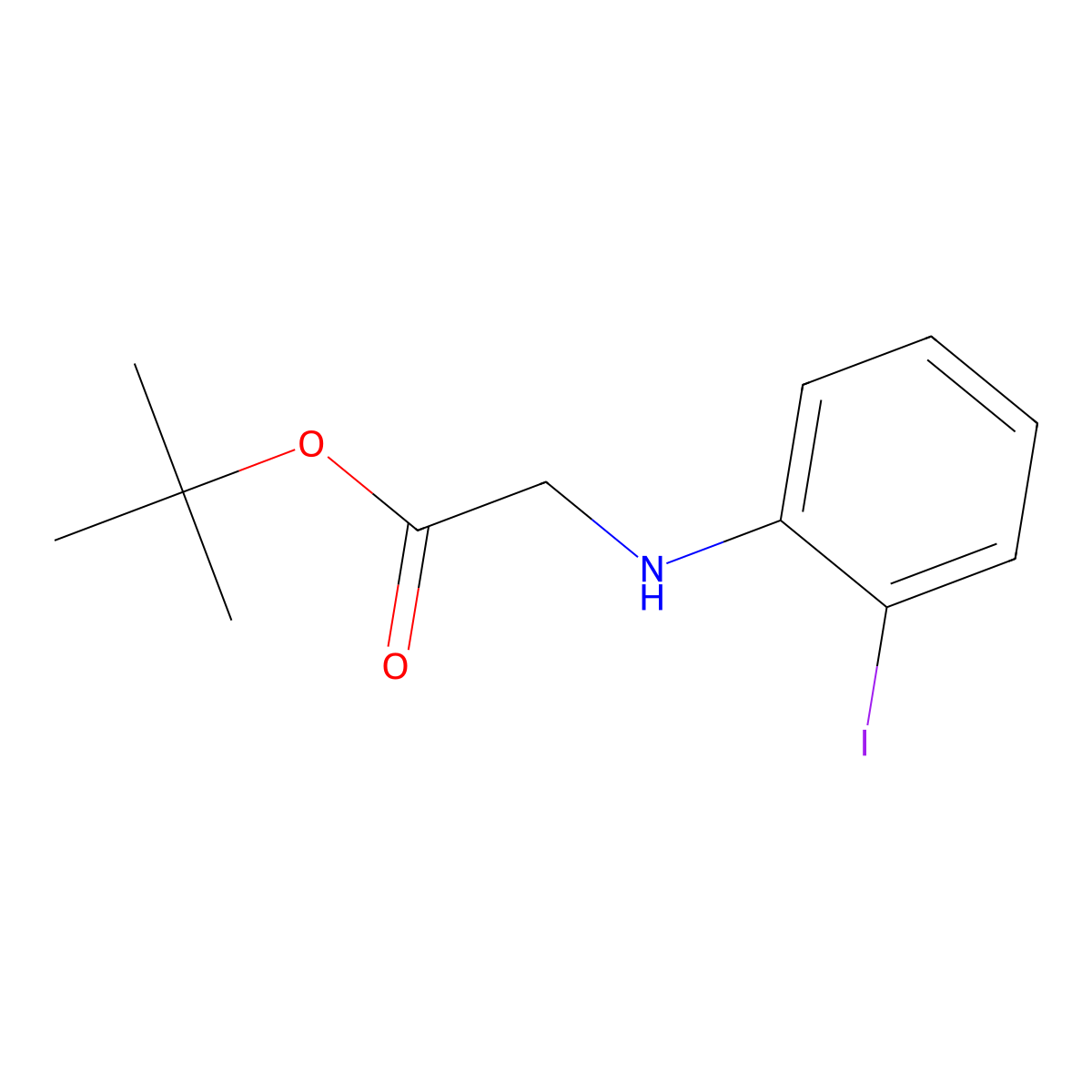 Tert-butyl 2-[(2-iodophenyl)amino]acetate molecular structure, CAS 1179850-78-2