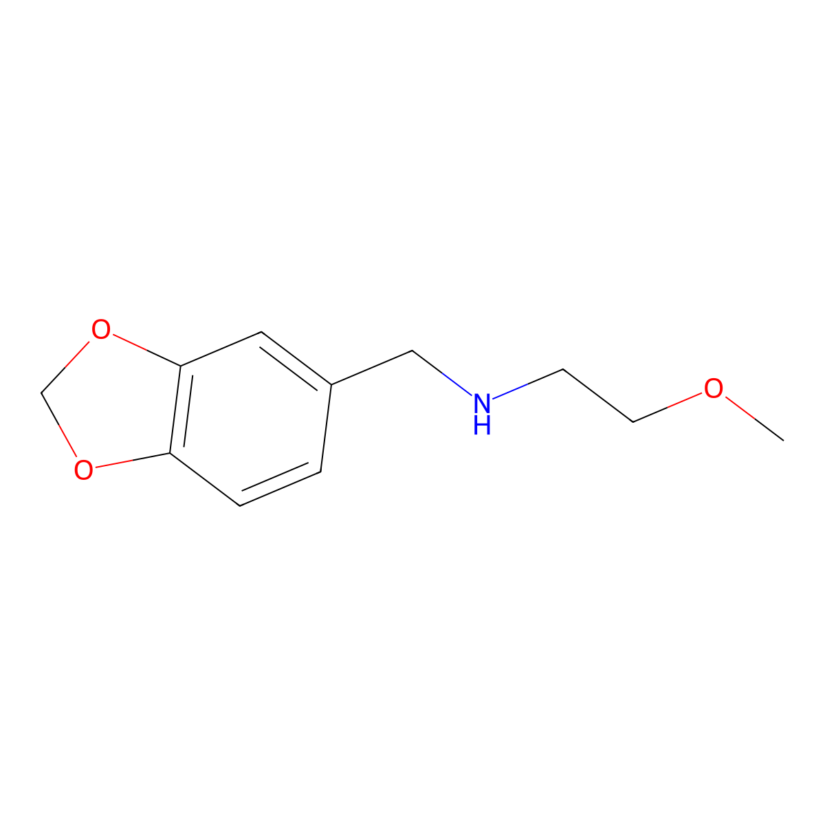 (2H-1,3-benzodioxol-5-ylmethyl)(2-methoxyethyl)amine molecular structure, CAS 117986-59-1