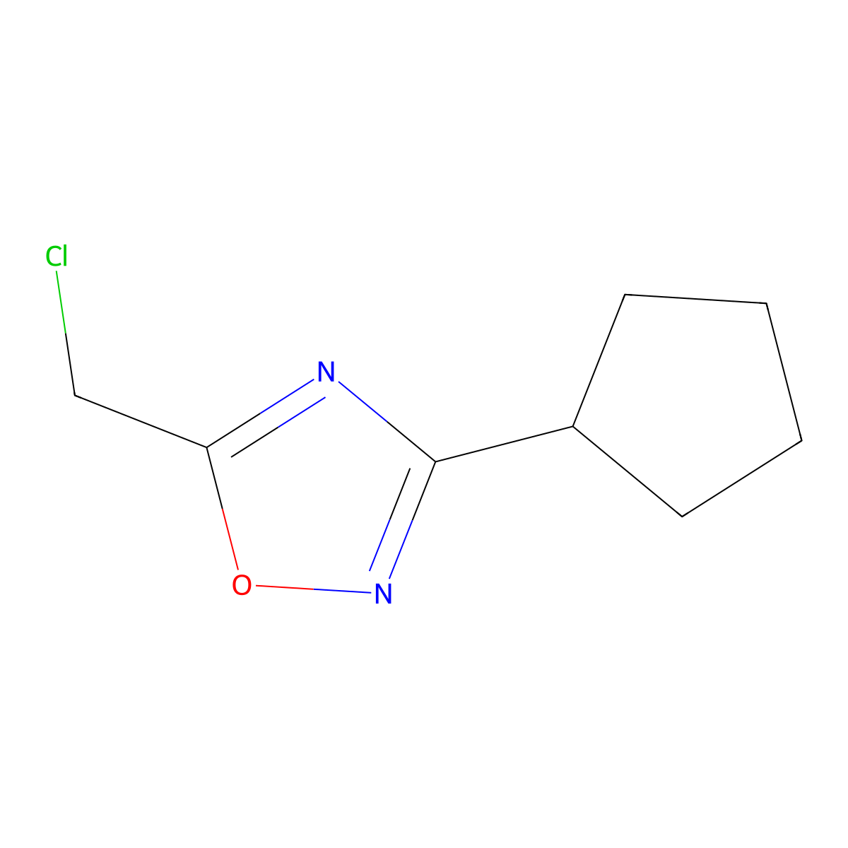 5-(Chloromethyl)-3-cyclopentyl-1,2,4-oxadiazole molecular structure, CAS 1179864-54-0