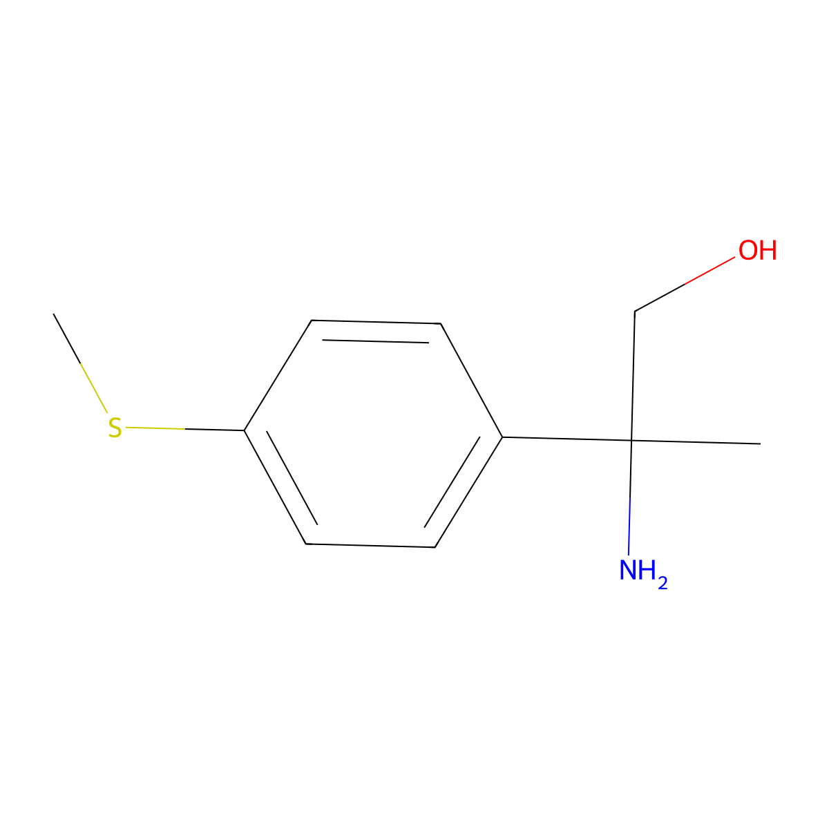 2-Amino-2-(4-(methylthio)phenyl)propan-1-ol molecular structure, CAS 1179864-95-9