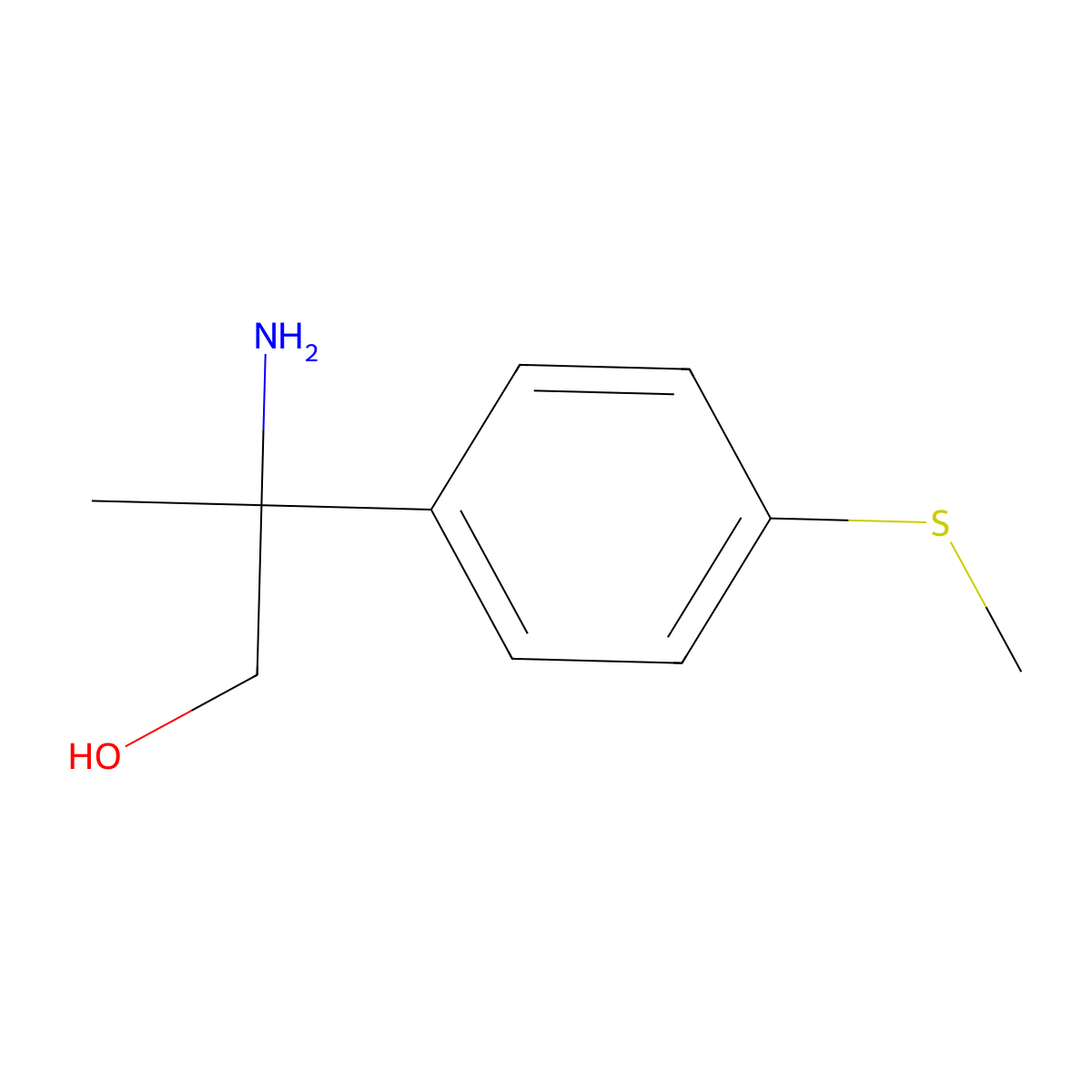 2-Amino-2-(4-(methylthio)phenyl)propan-1-ol molecular structure, CAS 1179864-95-9