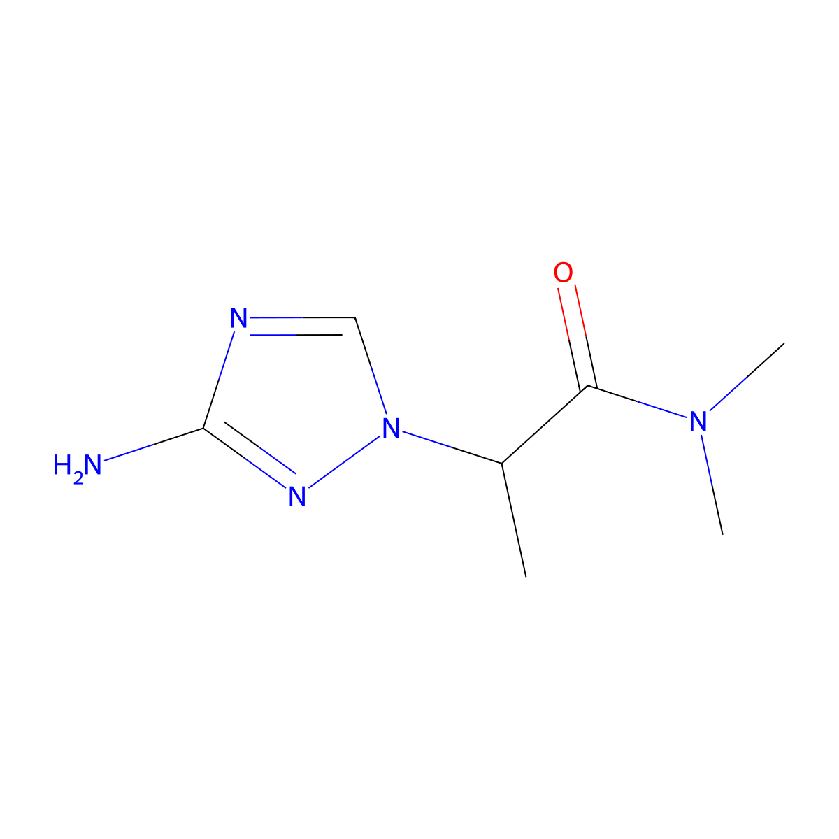 2-(3-Amino-1H-1,2,4-triazol-1-YL)-N,N-dimethylpropanamide molecular structure, CAS 1179866-39-7