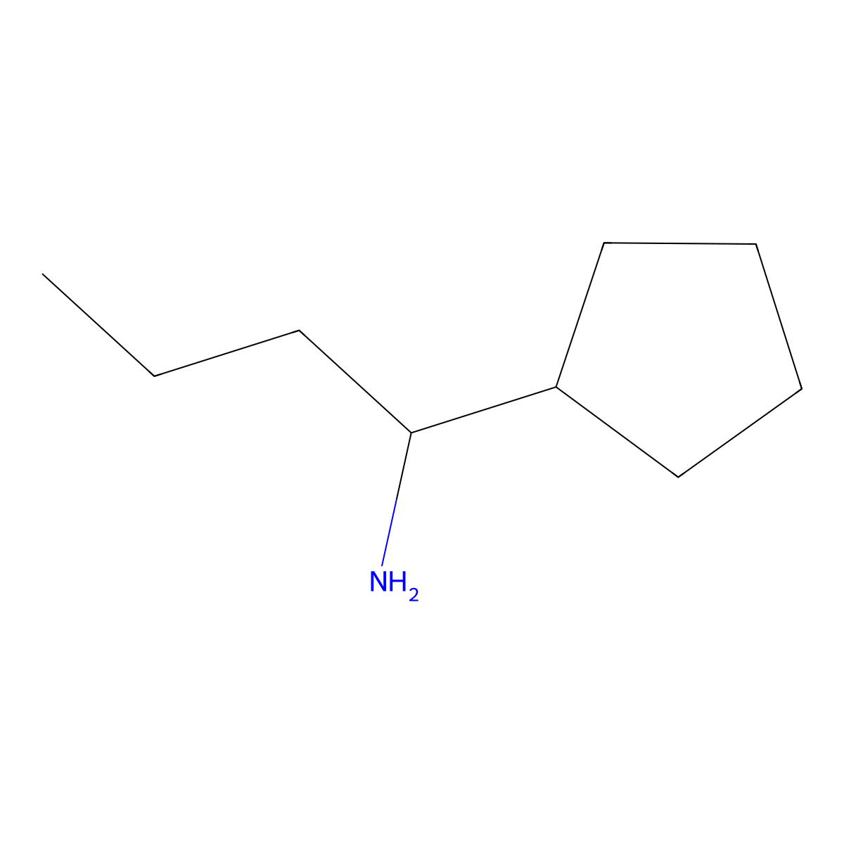 1-Cyclopentylbutan-1-amine molecular structure, CAS 1179866-56-8