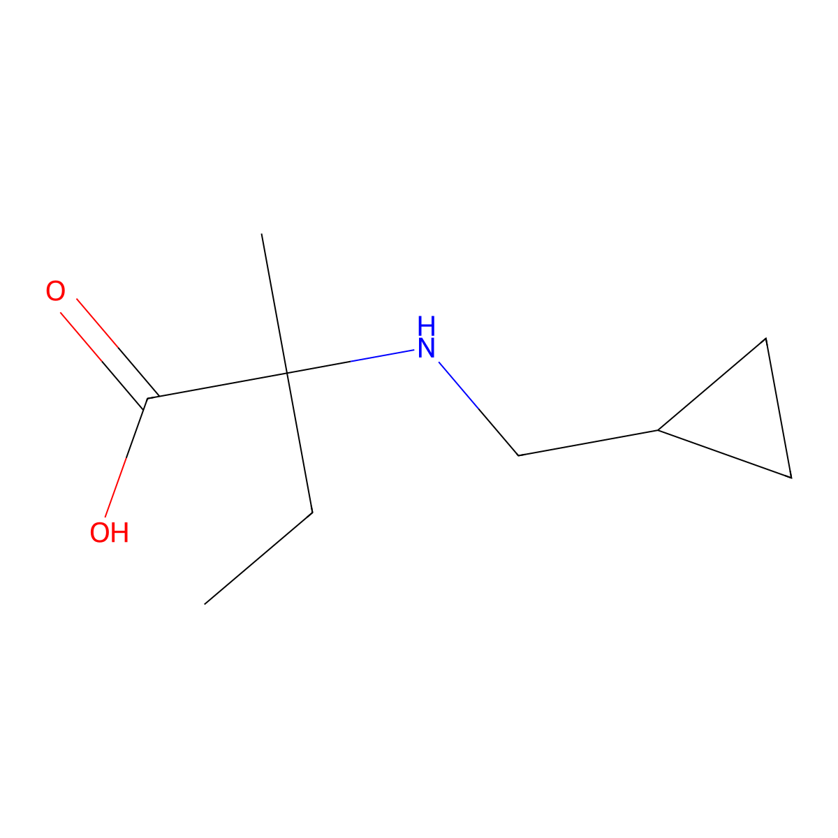 2-[(Cyclopropylmethyl)amino]-2-methylbutanoic acid molecular structure, CAS 1179871-96-5