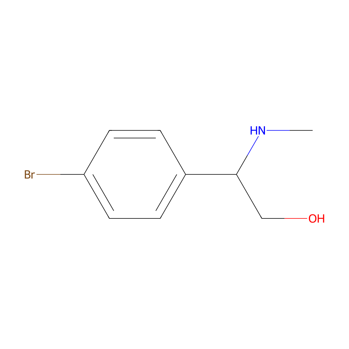 2-(4-Bromophenyl)-2-(methylamino)ethan-1-ol molecular structure, CAS 1179874-03-3