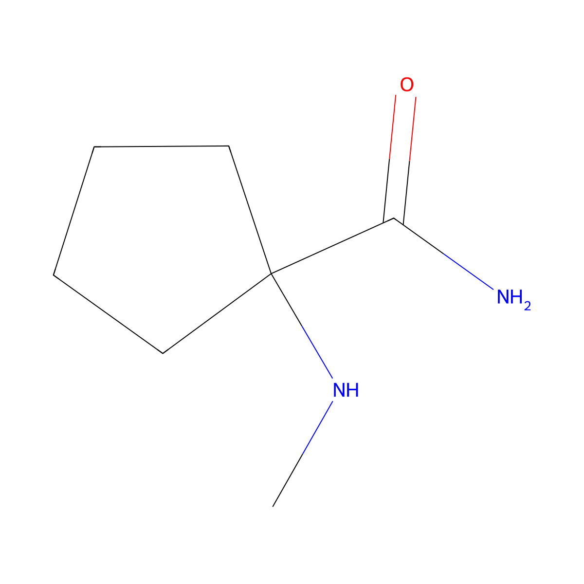 1-(Methylamino)cyclopentane-1-carboxamide molecular structure, CAS 1179878-43-3