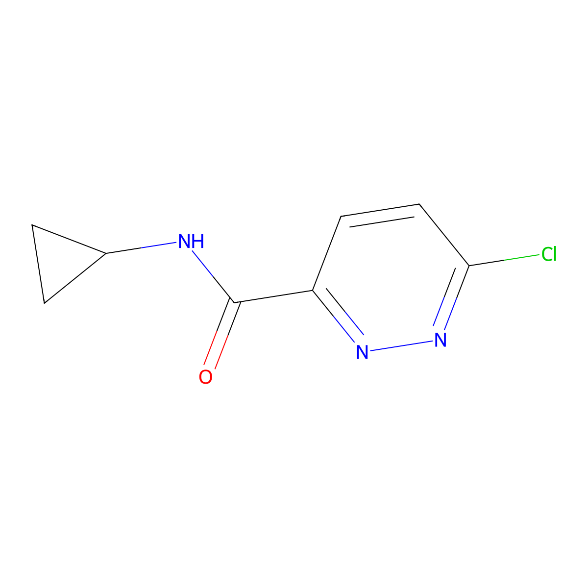 6-chloro-N-cyclopropylpyridazine-3-carboxamide molecular structure, CAS 1179880-12-6