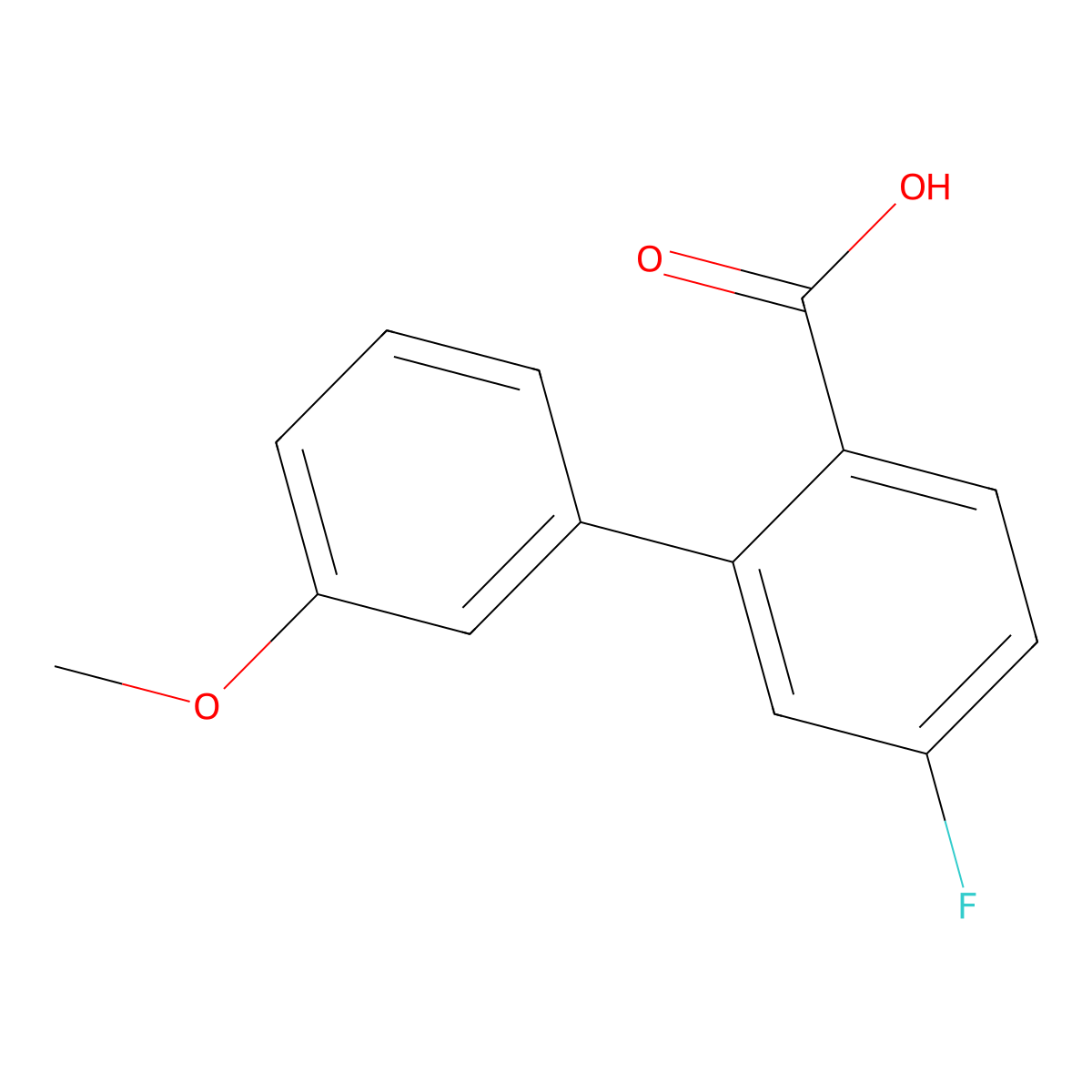 4-Fluoro-2-(3-methoxyphenyl)benzoic acid molecular structure, CAS 1179885-80-3