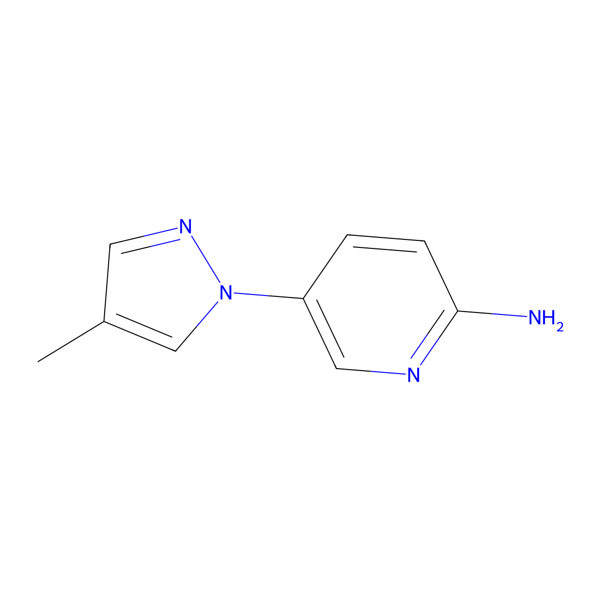 2-Amino-5-(4-methyl-1H-pyrazol-1-YL)pyridine molecular structure, CAS 1179886-78-2