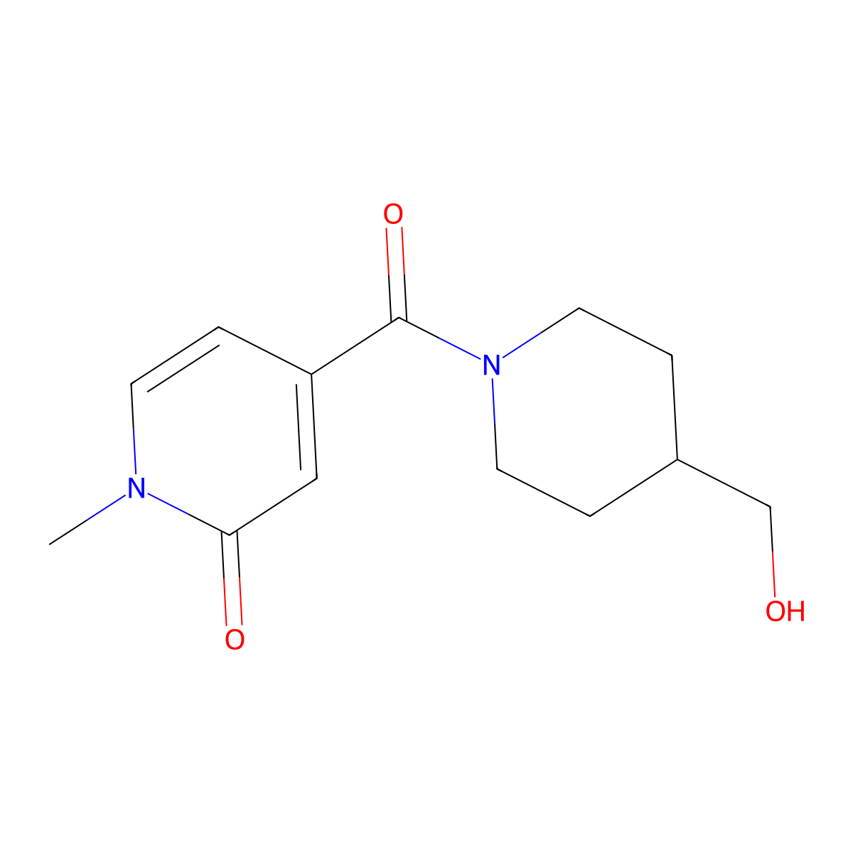 4-[4-(Hydroxymethyl)piperidine-1-carbonyl]-1-methyl-1,2-dihydropyridin-2-one molecular structure, CAS 1179886-87-3