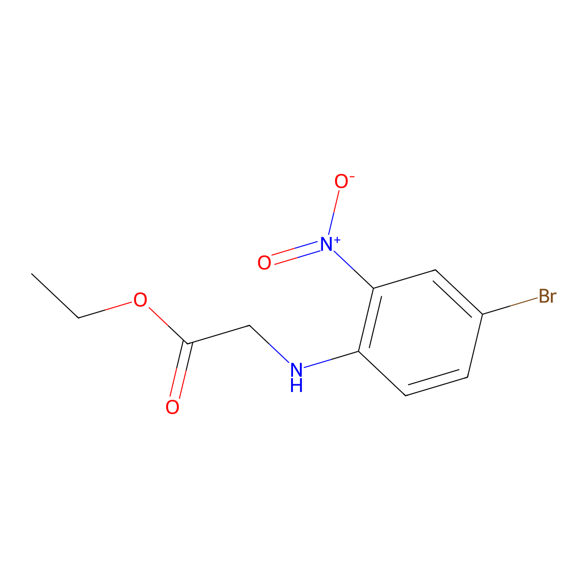 Ethyl 2-[(4-bromo-2-nitrophenyl)amino]acetate molecular structure, CAS 1179891-92-9
