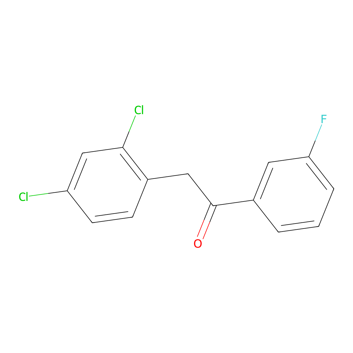 2-(2,4-Dichlorophenyl)-1-(3-fluorophenyl)ethanone molecular structure, CAS 1179892-14-8