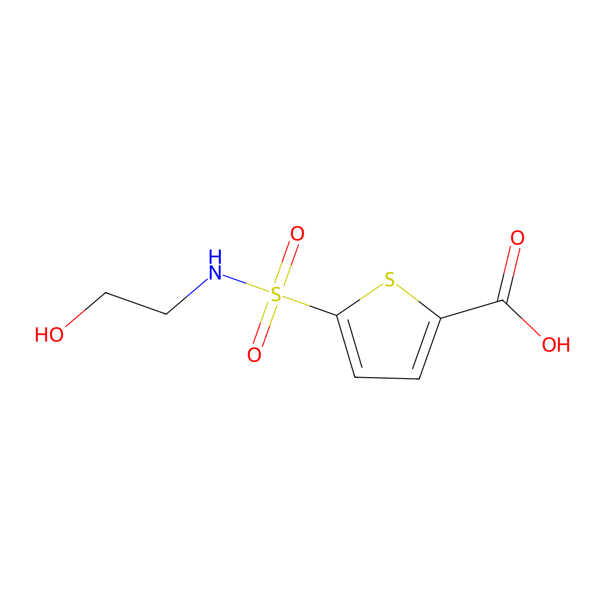 5-[(2-Hydroxyethyl)sulfamoyl]thiophene-2-carboxylic acid molecular structure, CAS 1179892-19-3