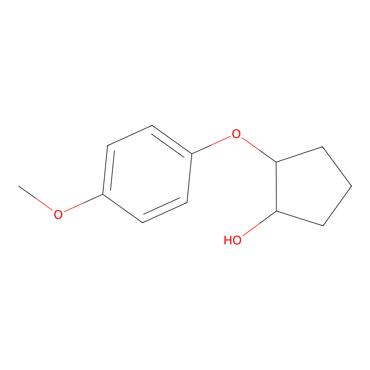 2-(4-Methoxyphenoxy)cyclopentan-1-ol molecular structure, CAS 1179896-02-6