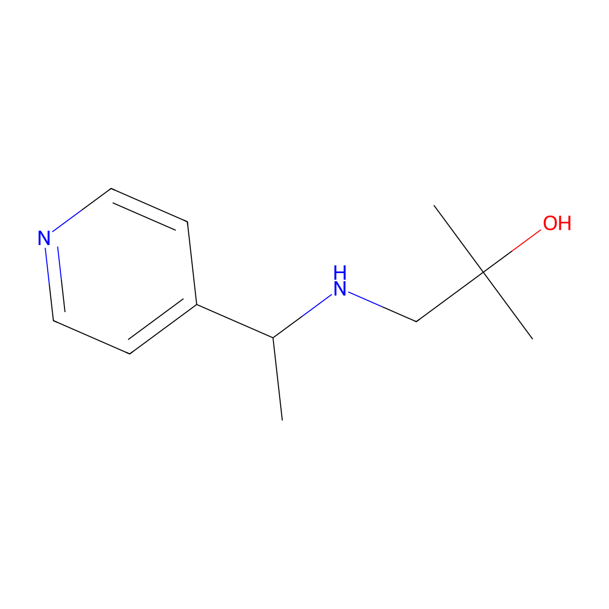 2-Methyl-1-{[1-(pyridin-4-yl)ethyl]amino}propan-2-ol molecular structure, CAS 1179897-05-2