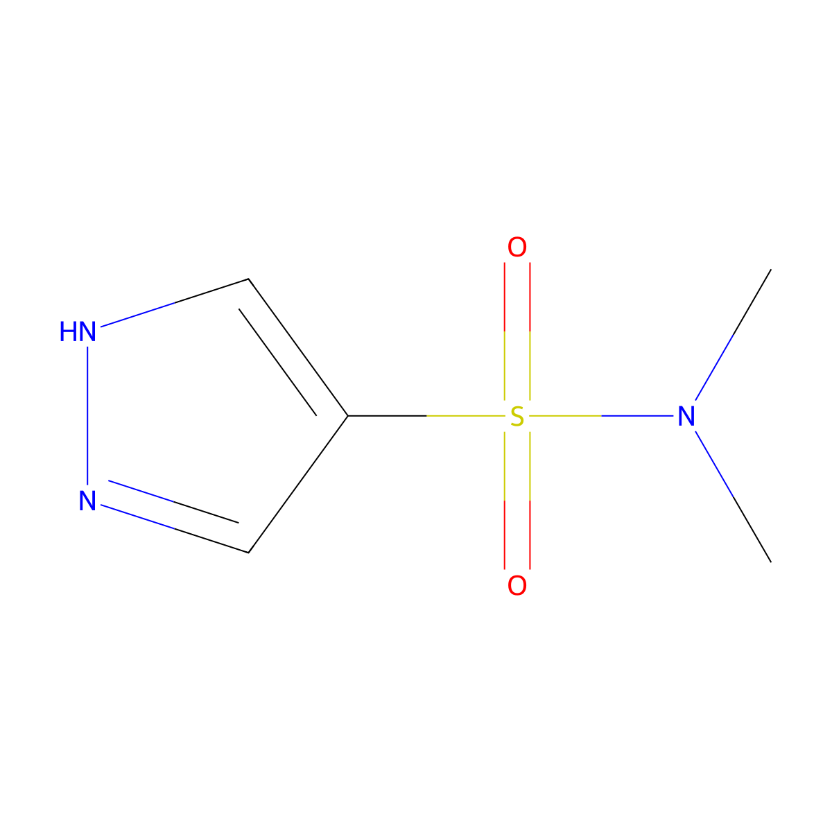 N,N-dimethyl-1H-pyrazole-4-sulfonamide molecular structure, CAS 1179901-00-8