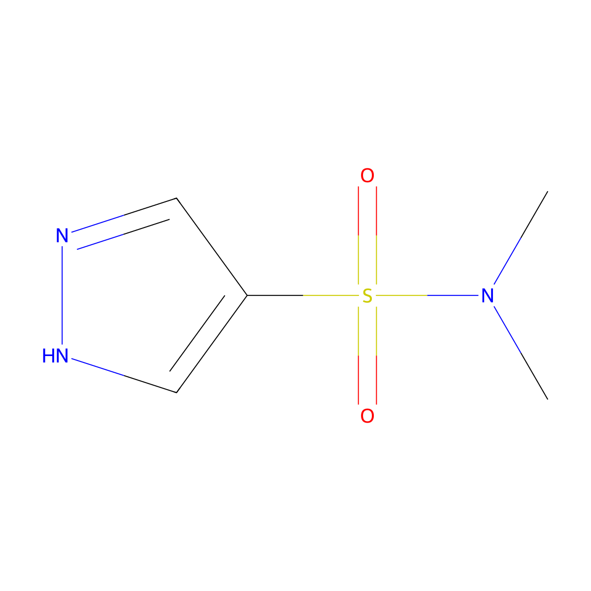 N,N-dimethyl-1H-pyrazole-4-sulfonamide molecular structure, CAS 1179901-00-8