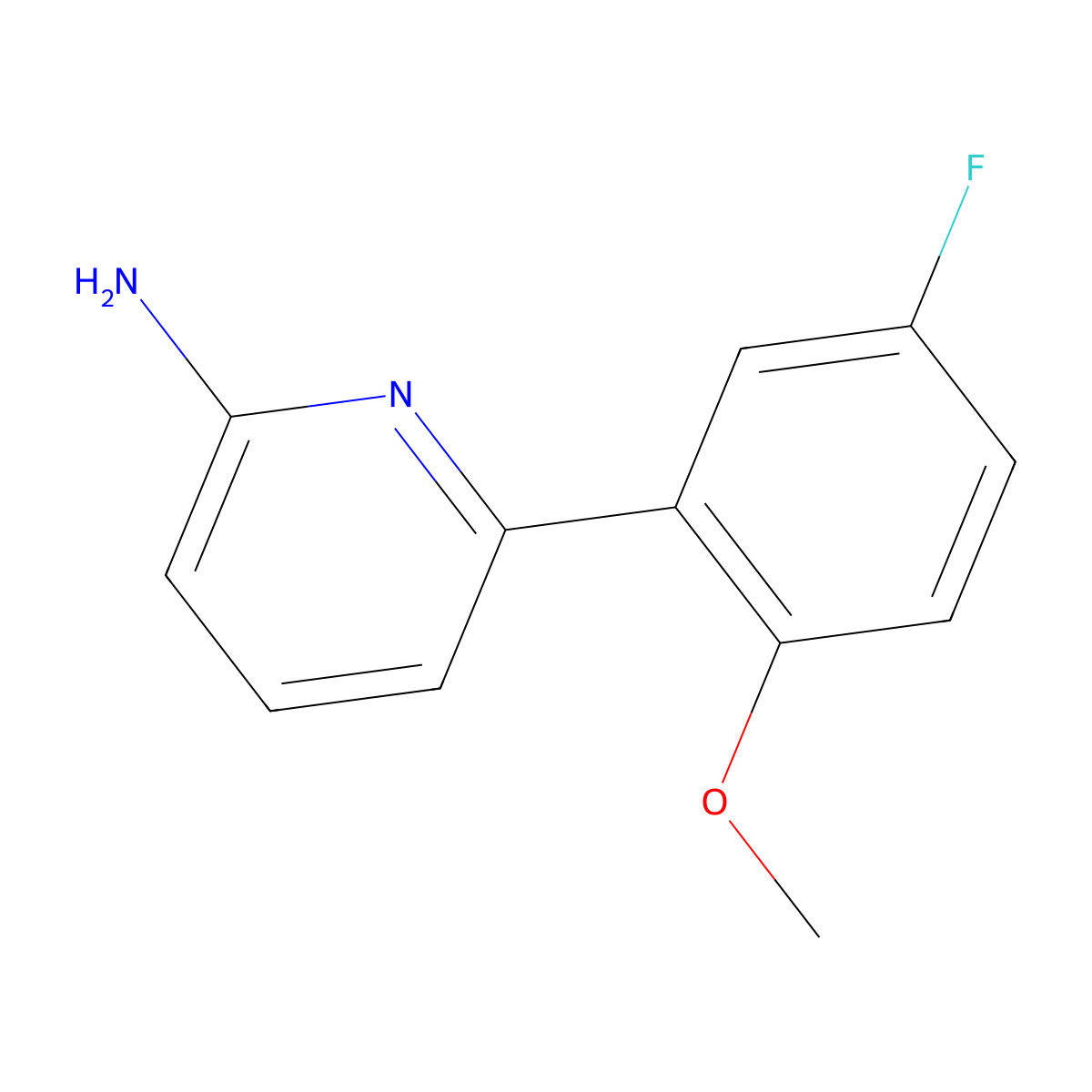 6-(5-Fluoro-2-methoxyphenyl)pyridin-2-amine molecular structure, CAS 1179904-06-3