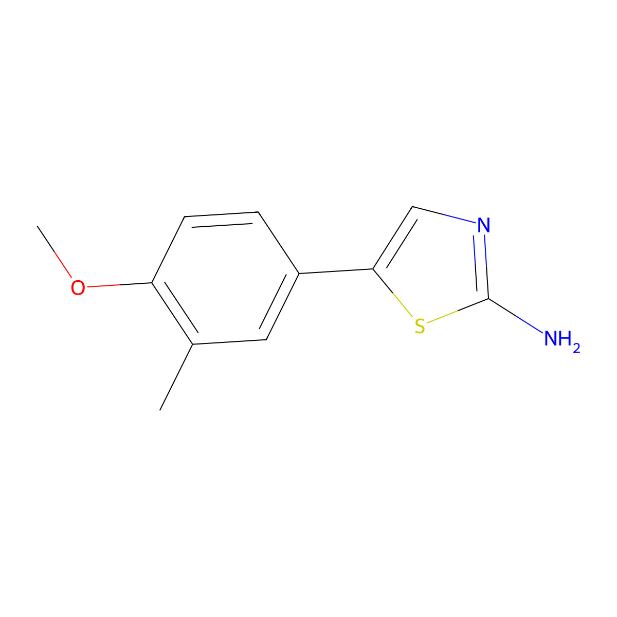 5-(4-Methoxy-3-methylphenyl)thiazol-2-amine molecular structure, CAS 1179910-70-3