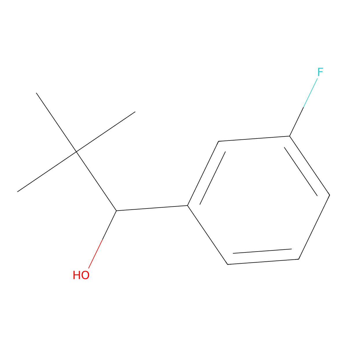 1-(3-Fluorophenyl)-2,2-dimethylpropan-1-ol molecular structure, CAS 1179913-22-4